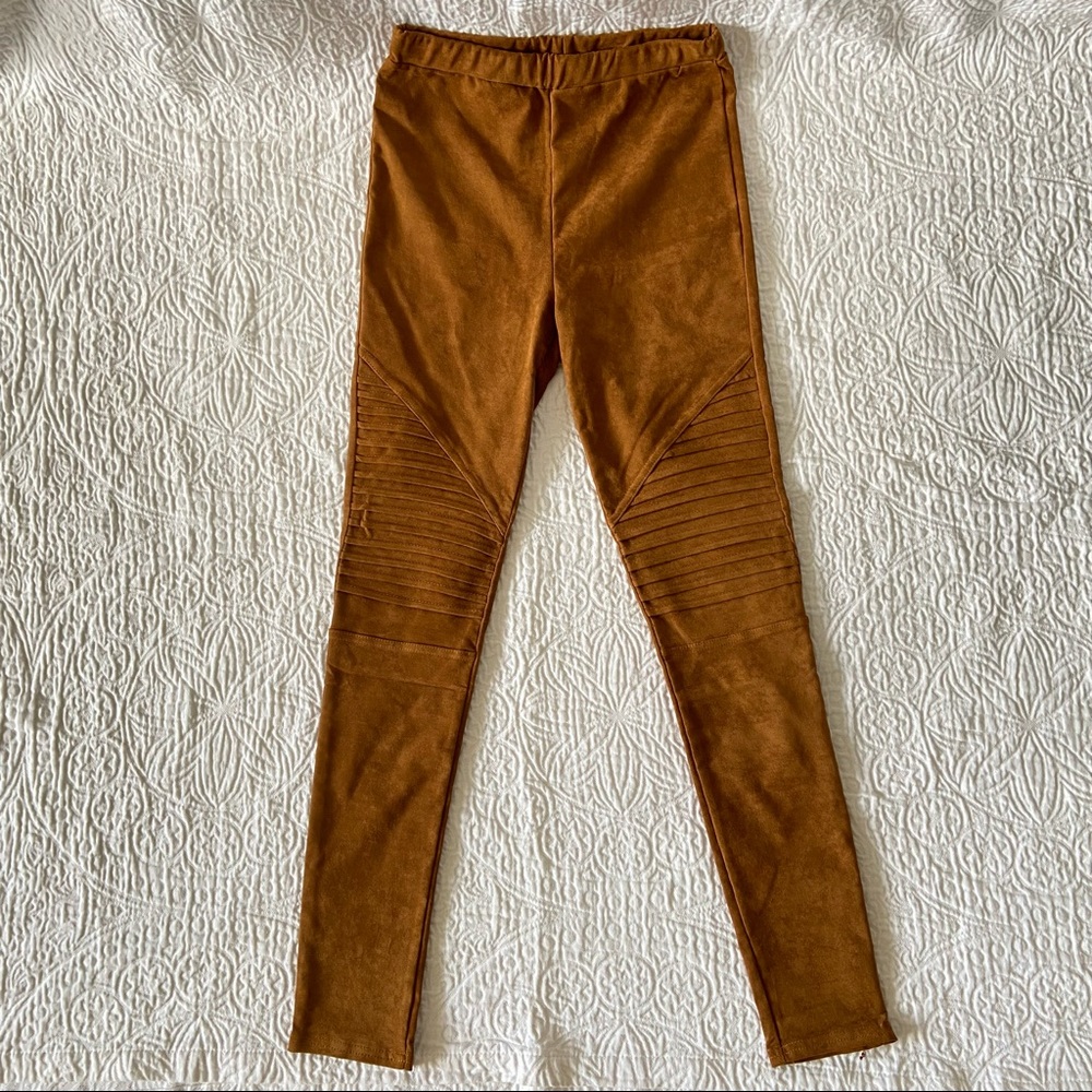 Venti6 brand faux suede moto leggings